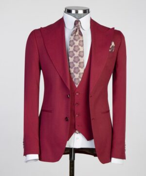 ox blood braided Male suit