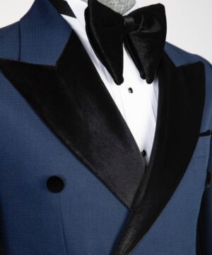 Satin collar double breasted suit for men