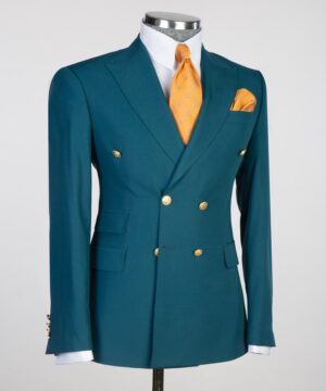 cyan breasted suit for men