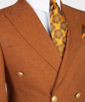 brown breasted suit for men