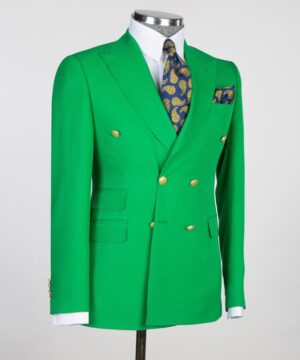 Green  breasted suit for men