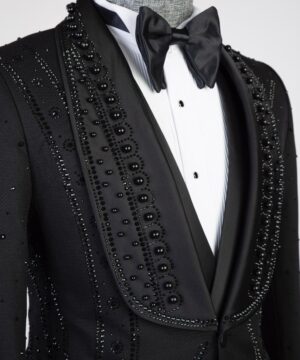 black Perls green Luxury Male suit