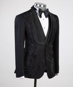 black Perls green Luxury Male suit