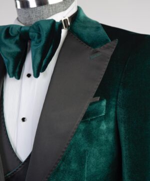 Green Statin black sleeves suit for men