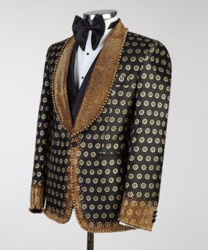 Gold stripes Luxury Male suit