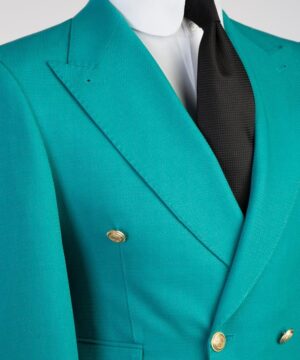 Cyan breasted suit for men